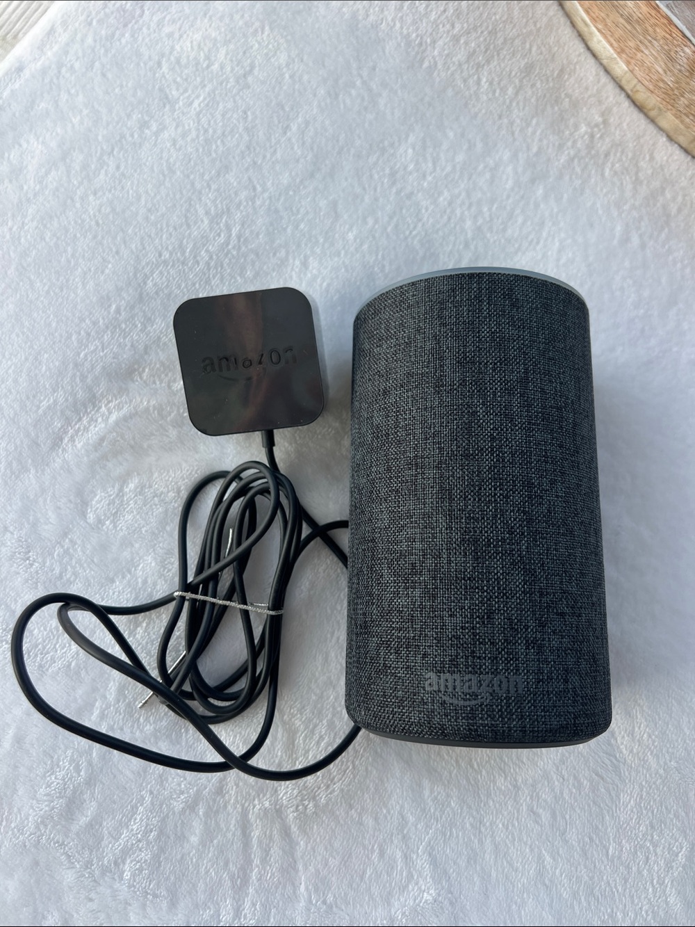 Amazon Smart Speaker in Charcoal Gray with Power Adapter